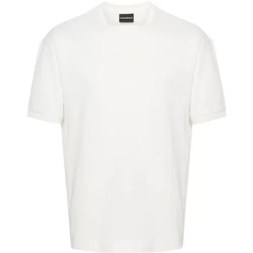 Herren Jersey Baumwolle Weißes T-Shirt - Emporio Armani - Modalova
