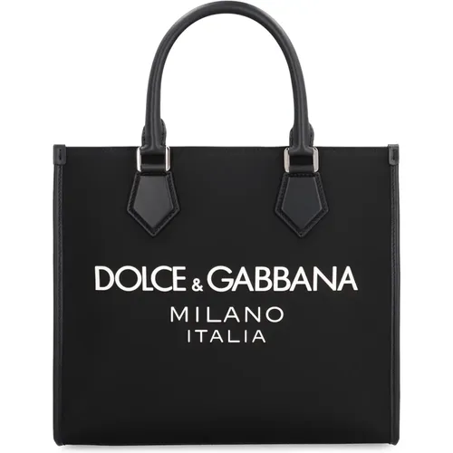 Leder-Detailierte Nylon Tote Tasche - Dolce & Gabbana - Modalova