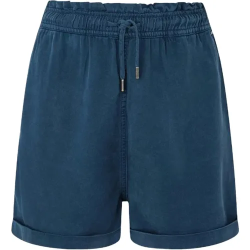 Blaue Shorts mit Schnürung , Damen, Größe: L - Pepe Jeans - Modalova