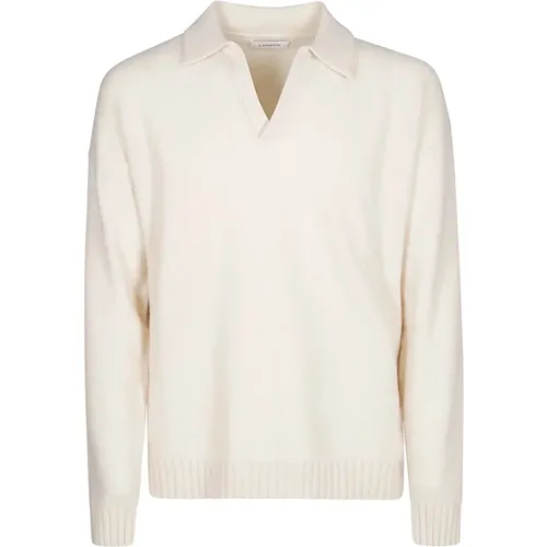 Cashmere Silk Polo French Collar , male, Sizes: M, S, L - Laneus - Modalova