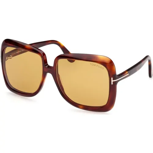 Lorelai Sunglasses Dark Havana/Light , female, Sizes: 59 MM - Tom Ford - Modalova