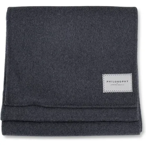 Knitted Wool Wraparound Scarf Grey , female, Sizes: ONE SIZE - Philosophy di Lorenzo Serafini - Modalova