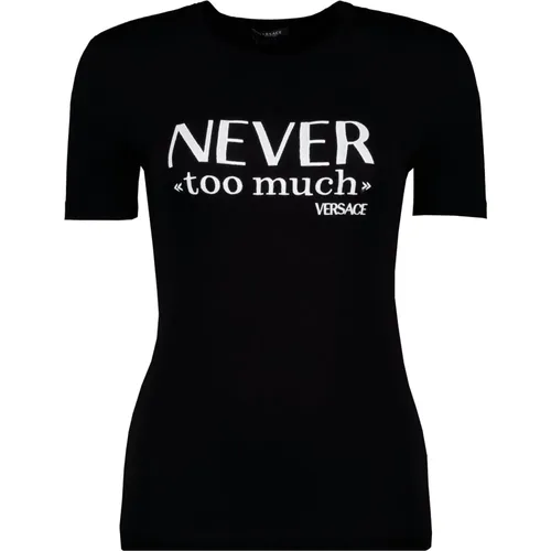 Never Too Much T-shirt , Damen, Größe: 2XS - Versace - Modalova