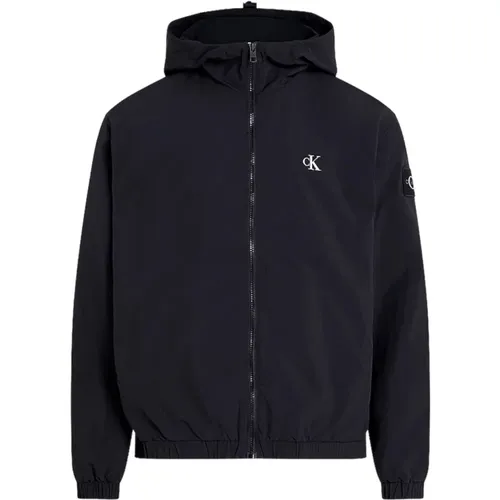 Windbreaker Jacket with Hood , male, Sizes: L, XL - Calvin Klein Jeans - Modalova