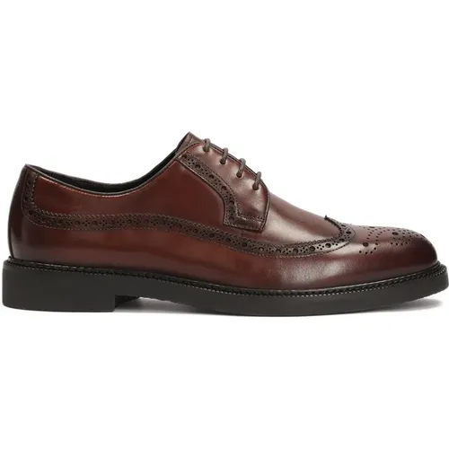 Elegante braune Lederschuhe mit Rosettendekoration , Herren, Größe: 43 EU - Kazar - Modalova