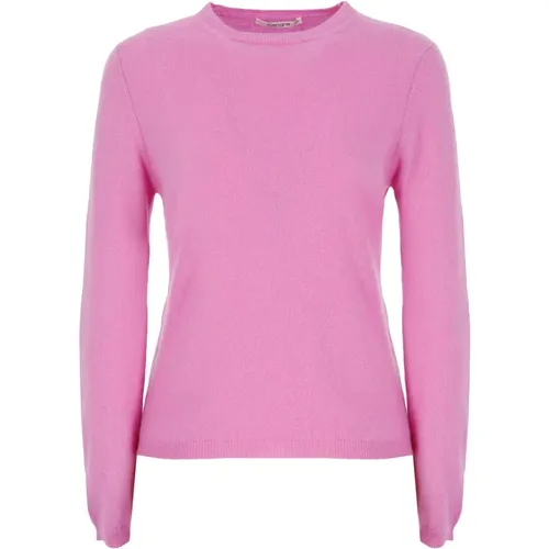 Lila Kaschmir Pullover Damen Rundhals , Damen, Größe: XS - Kangra - Modalova