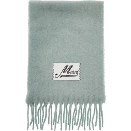 Soft Alpaca Wool Fringed Scarf , female, Sizes: ONE SIZE - Marni - Modalova