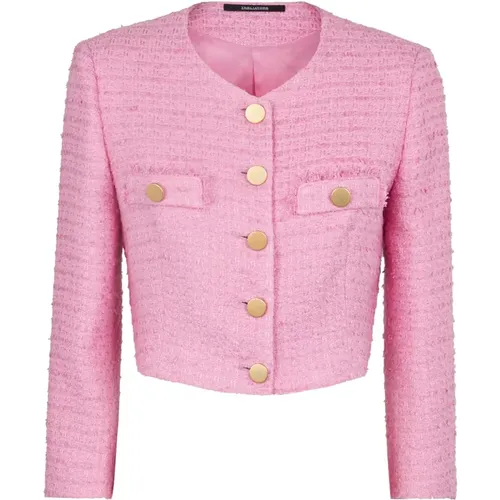 Exquisite Rosy Tweed Jacket , female, Sizes: M - Tagliatore - Modalova