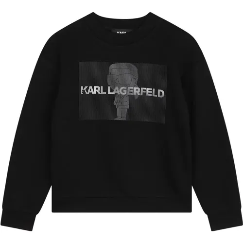 Logo Print Rundhalsausschnitt Sweatshirt Schwarz - Karl Lagerfeld - Modalova