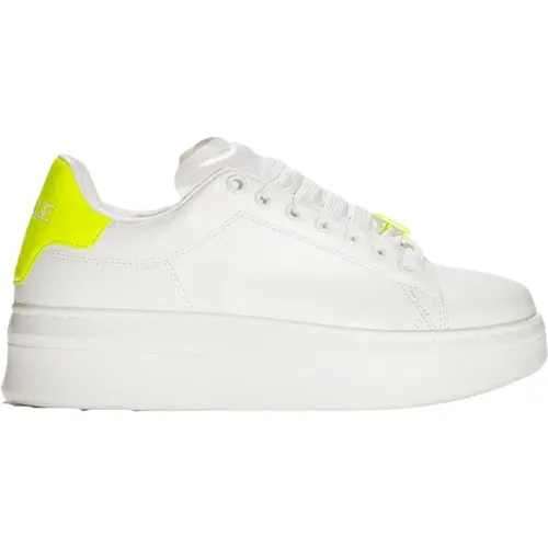 Weiße und gelbe fluoreszierende Sneaker , Damen, Größe: 36 EU - Gaëlle Paris - Modalova