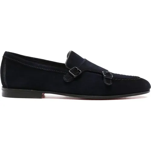 Suede monk shoes , male, Sizes: 8 UK, 8 1/2 UK, 9 UK - Santoni - Modalova