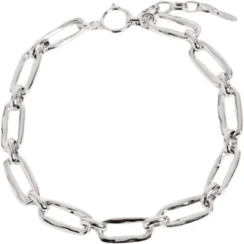 Unregelmäßige Kette Halskette Silber Rhodium , Damen, Größe: ONE Size - Malababa - Modalova