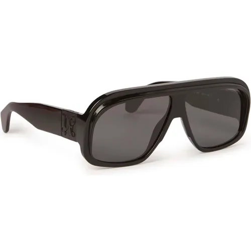 Schwarz/Grau Katze Sonnenbrille , unisex, Größe: 63 MM - Palm Angels - Modalova