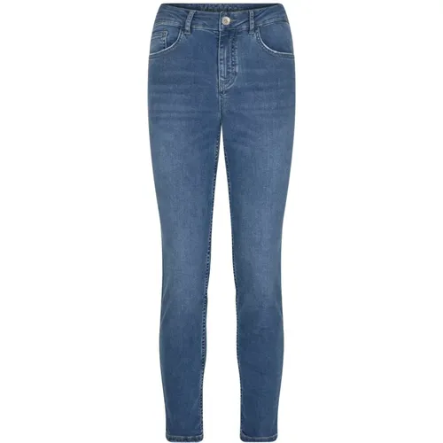 Figurbetonte Cropped Jeans mit Bestickten Details , Damen, Größe: W31 - MOS MOSH - Modalova