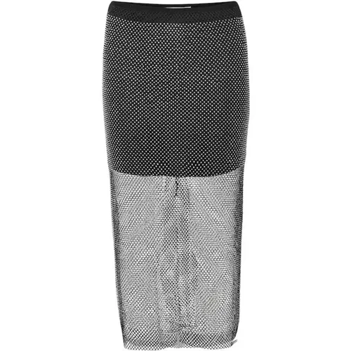 Silver High Waist Skirt , female, Sizes: M, L - Gestuz - Modalova