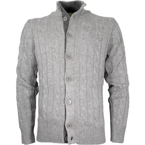 Herren Cardigan in Grauem Kaschmir und Wolle , Herren, Größe: L - CASHMERE COMPANY - Modalova