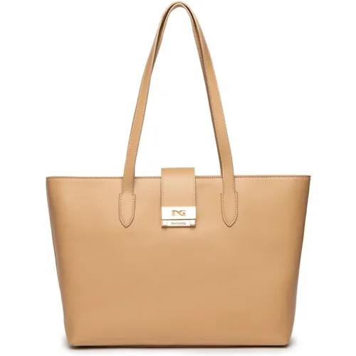 Leather Shoulder Bag with Zip Closure for Women , female, Sizes: ONE SIZE - Nerogiardini - Modalova