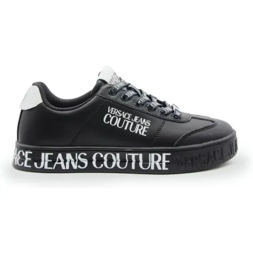 Leather Sneakers with Logo Details , male, Sizes: 5 UK - Versace Jeans Couture - Modalova