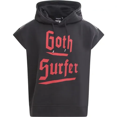 Goth Surfer Ärmelloses Sweatshirt , Herren, Größe: L - Dsquared2 - Modalova