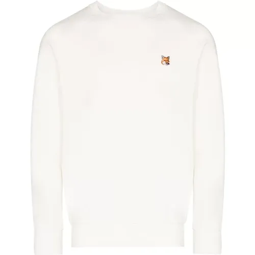 Logo Embroidered Sweater , male, Sizes: XS - Maison Kitsuné - Modalova