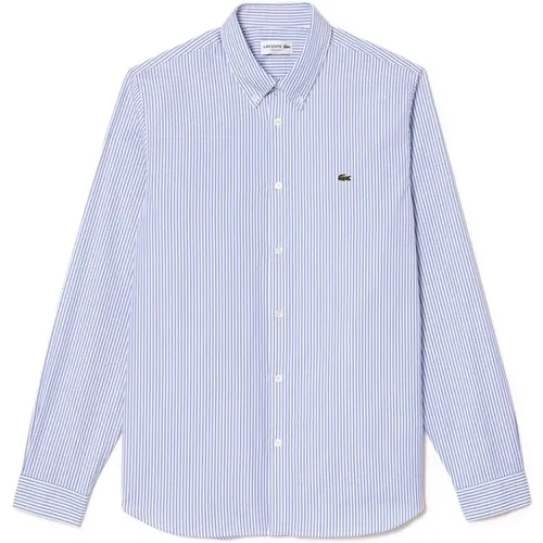 Italian Cotton Striped Shirt , male, Sizes: XL, M, 5XL, 2XL, L, 3XL - Lacoste - Modalova