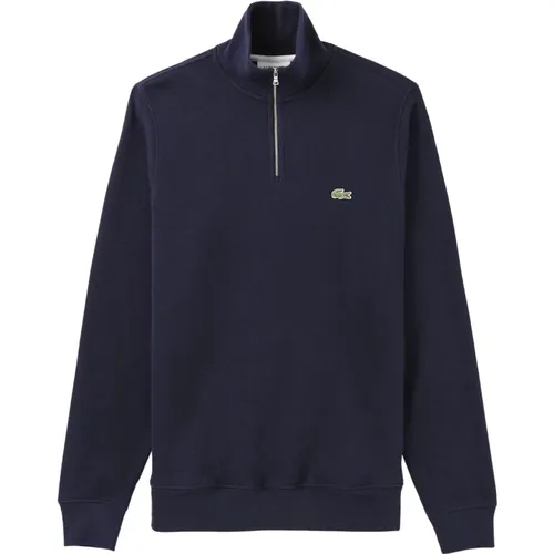 Navy Quarter Zip Sweatshirt Urban Style - Lacoste - Modalova