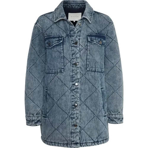 Denim Jacket with Quilted Pattern , female, Sizes: 3XL - Kaffe - Modalova
