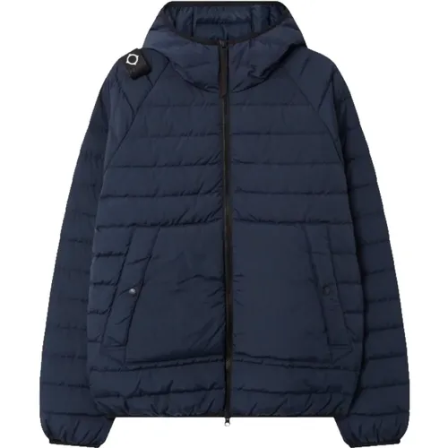 Hooded Down Jacket in Ink Navy , male, Sizes: L, XL, M - Ma.strum - Modalova