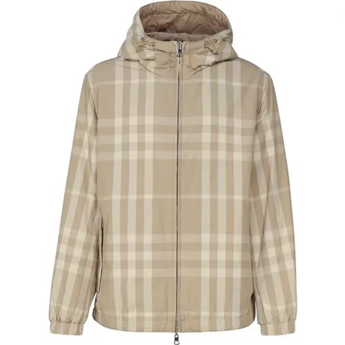 Reversible Tartan Motif Jacket , male, Sizes: L - Burberry - Modalova