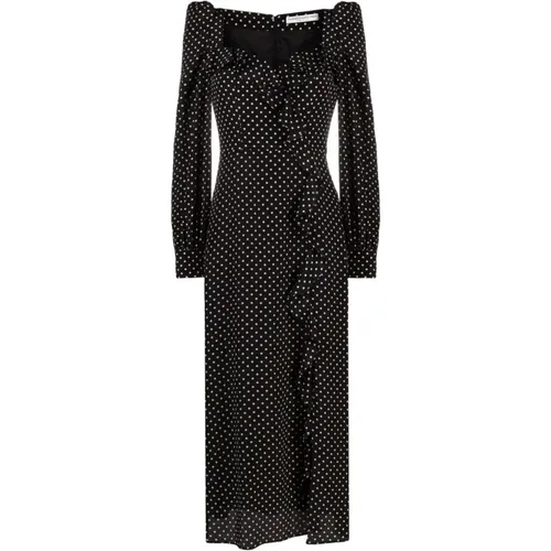 Polka Dot Silk Dress with Volant , female, Sizes: 2XS - Alessandra Rich - Modalova