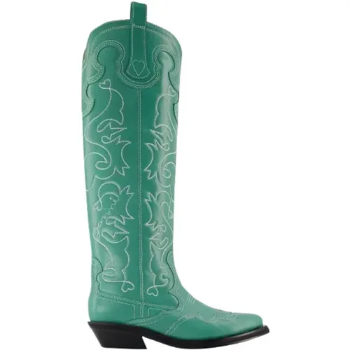 Leather boots , female, Sizes: 4 UK - Ganni - Modalova
