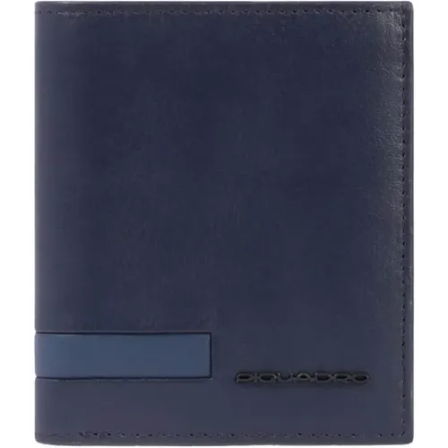 Blaue Leder Vertikale Brieftasche,Vertikale Lederbrieftasche - Piquadro - Modalova