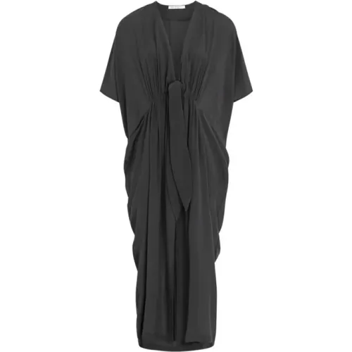 Seiden V-Ausschnitt Kaftan Kleid - Mare Di Latte - Modalova