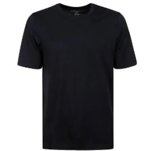Kurzarm Rundhals T-Shirt,Graues Lyocell Halbärmeliges T-Shirt - majestic filatures - Modalova