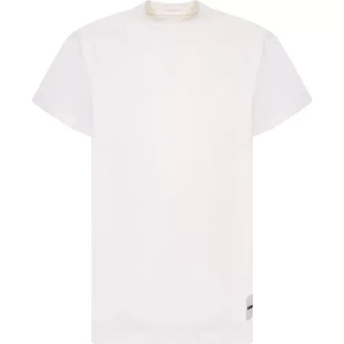 Weiße T-Shirts im Minimalistischen Stil - 3er Pack , Herren, Größe: L - Jil Sander - Modalova