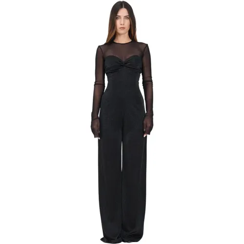 Eleganter Schwarzer Jumpsuit mit Schleifendetail , Damen, Größe: M - Simona Corsellini - Modalova