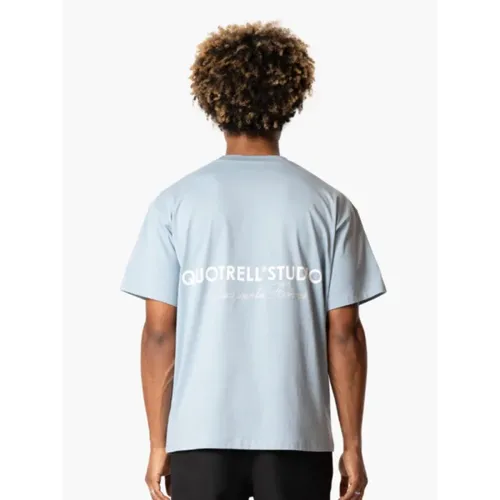 Blau Herren T-Shirt Trendiger Stil , Herren, Größe: XL - Quotrell - Modalova