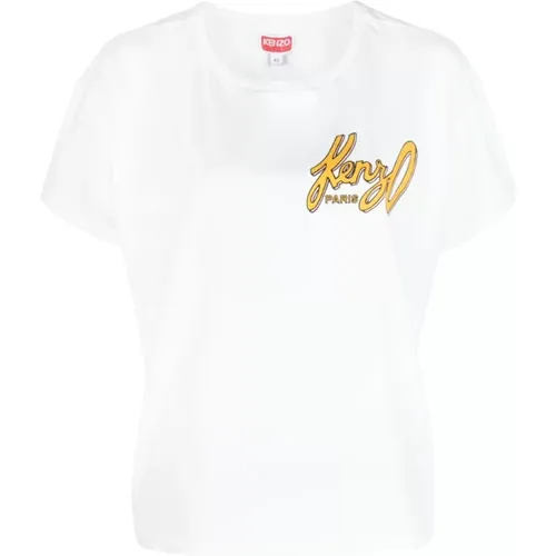 Logo-Print Baumwoll T-Shirt,Weiße T-Shirts und Polos mit -Print - Kenzo - Modalova