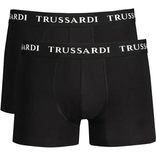 Schwarze Baumwoll-Boxershorts-Packung , Herren, Größe: XL - Trussardi - Modalova