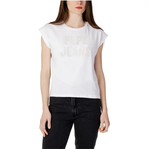 Bedrucktes weißes Damen T-Shirt , Damen, Größe: S - Pepe Jeans - Modalova