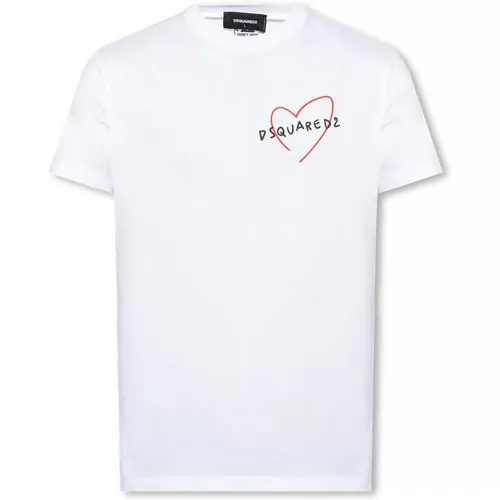 Printed T-shirt , male, Sizes: 3XL, L, S, XL, M, 2XL - Dsquared2 - Modalova