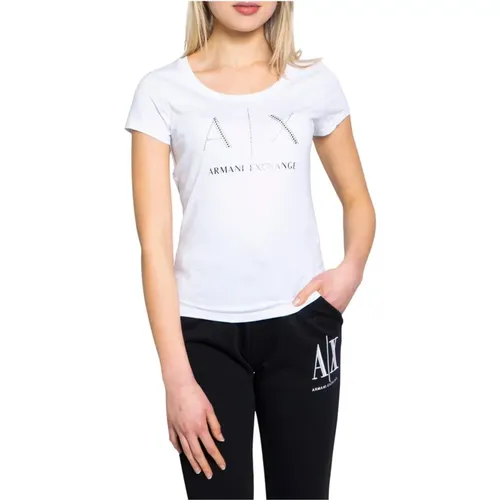 Print T-shirt for Women , female, Sizes: L, XL, XS, S - Armani Exchange - Modalova