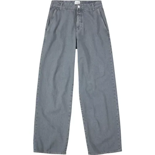 Straight Leg Low Rise Grey Denim Pants , female, Sizes: W29, W25, W27, W28, W30, W26 - closed - Modalova