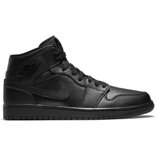 Schwarzer Air Jordan 1 Mid , Herren, Größe: 41 EU - Nike - Modalova