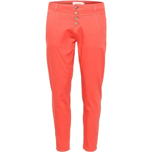 Twill 7/8 Baiily Fit Pants Hot Coral , female, Sizes: W28, W30, W32, W34, W31, W26, W27 - Cream - Modalova