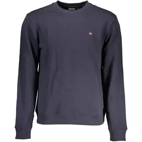 Blauer Pullover mit Besticktem Logo , Herren, Größe: M - Napapijri - Modalova