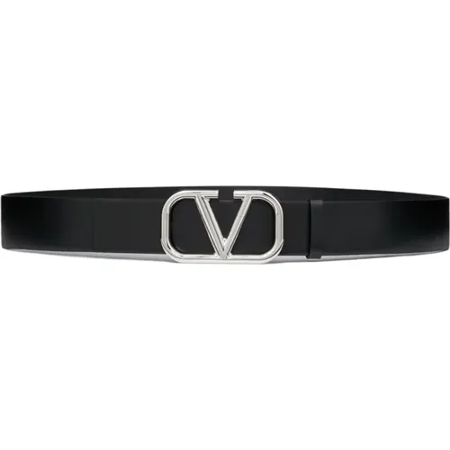 VLogo Signature Leather Belt , male, Sizes: 100 CM - Valentino Garavani - Modalova