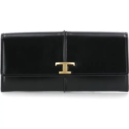 Leather Woman Wallet Front Flap , female, Sizes: ONE SIZE - TOD'S - Modalova