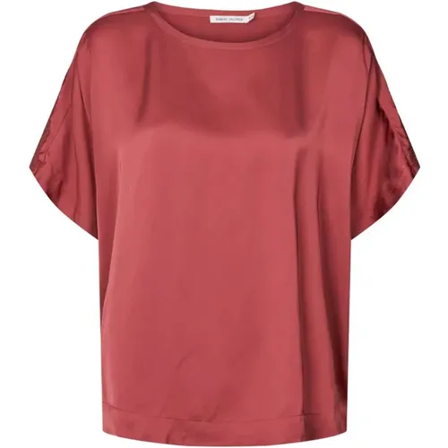 Burgundy Serena Blouse Elegant Design , Damen, Größe: Xs/S - Rabens Saloner - Modalova