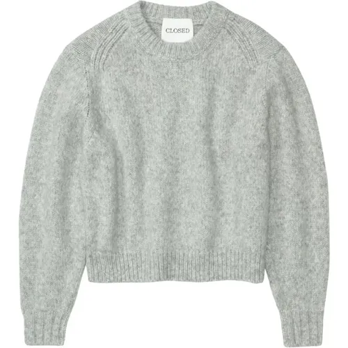 Hellgrauer Pullover , Damen, Größe: XS - closed - Modalova